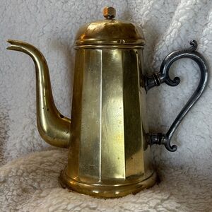 Elegant Antique Brass Chocolate / Coffee Pot